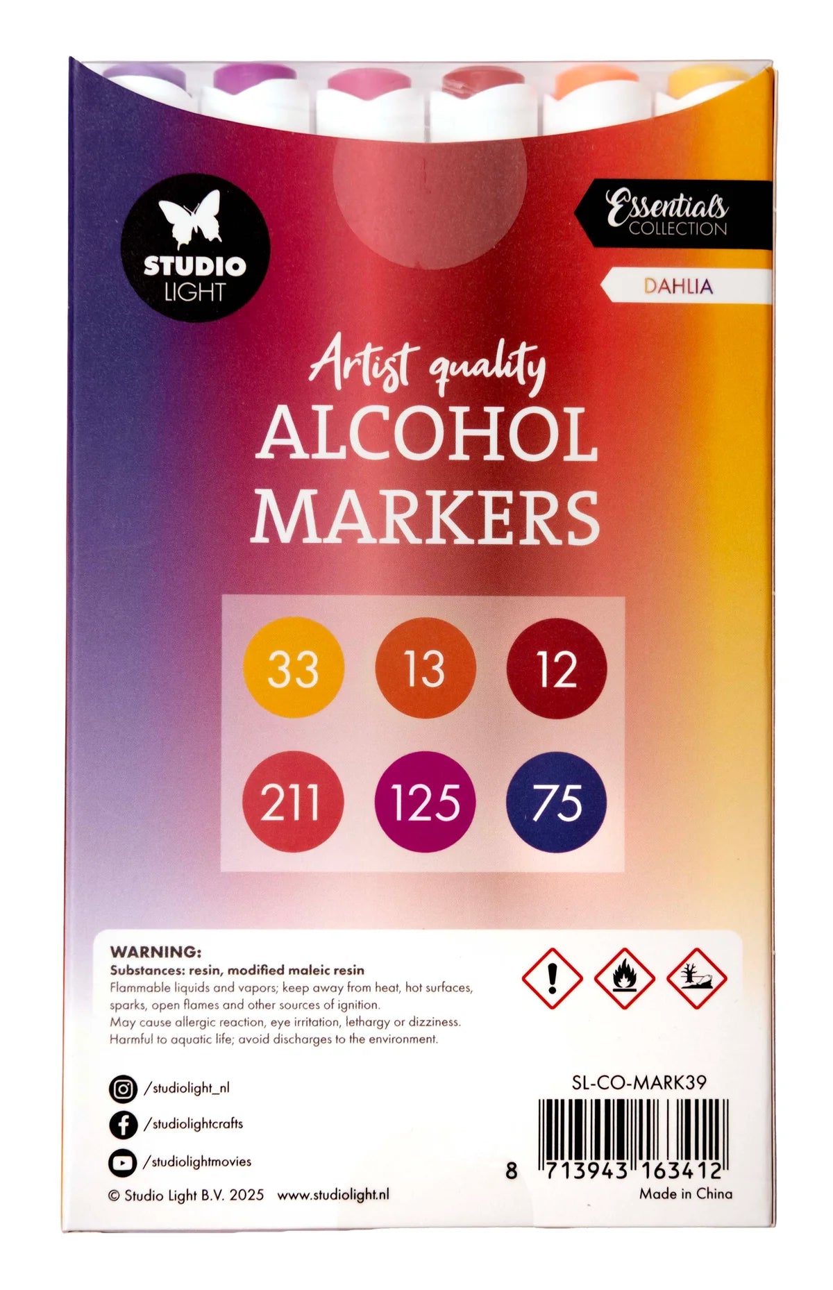 Studio Light - Alcohol Markers - Dahlia 6pcs