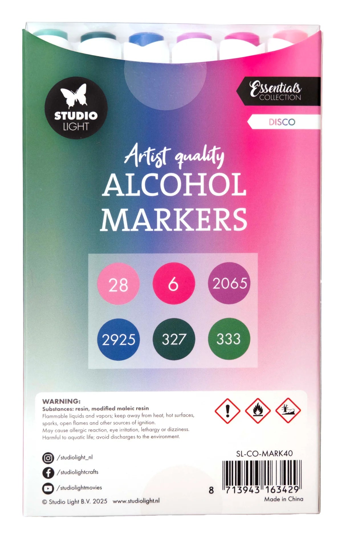 Studio Light - Alcohol Markers - Disco 6pcs