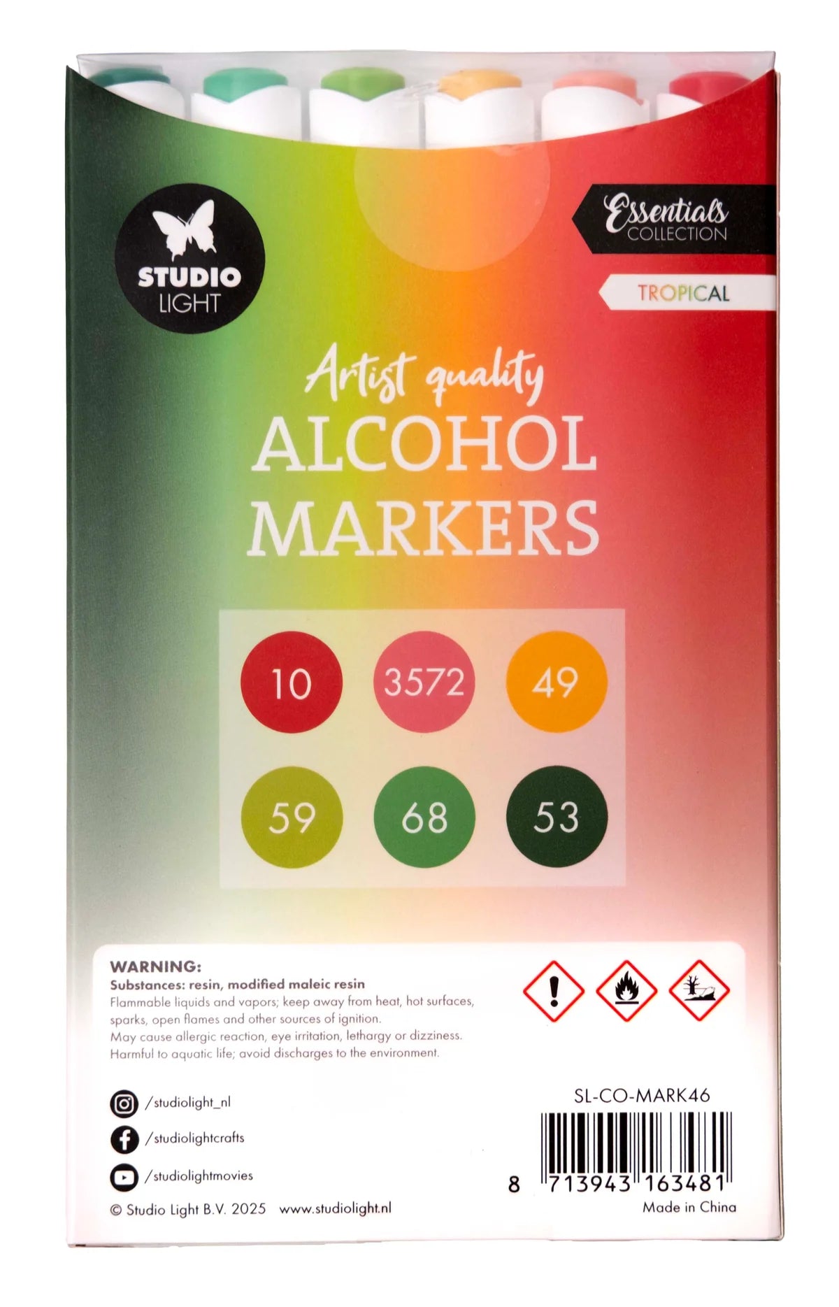 Studio Light - Alcohol Markers - Tropical 6pcs
