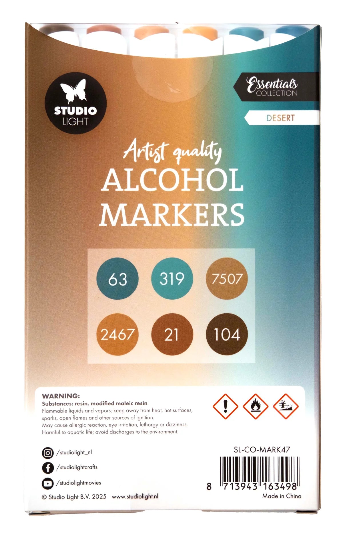 Studio Light - Alcohol Markers - Desert 6pcs
