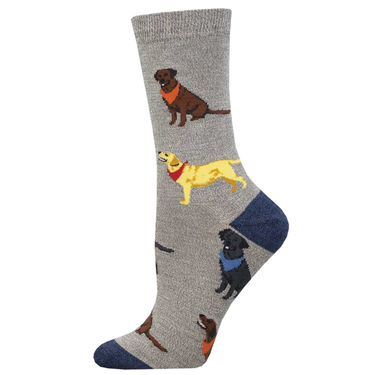 Womens Loving Labradors Bamboo Crew Heather Grey