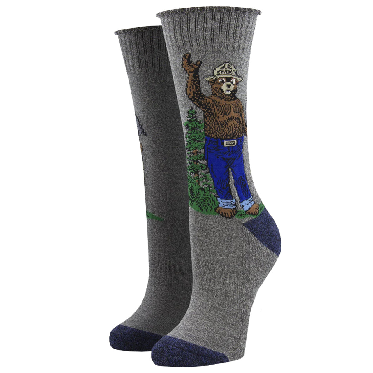 Unisex Hello Smokey Bear Charcoal Recycleed Cotton Crew