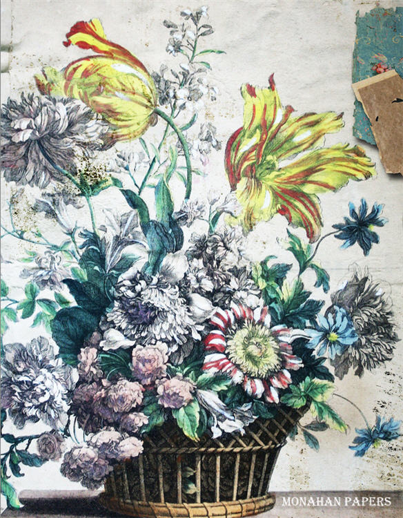 Monahan Papers - Birds, Nests & Florals Papers 11x17"
