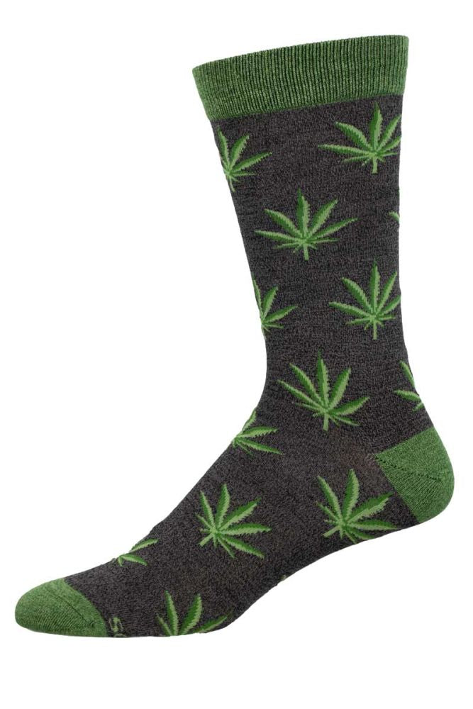 Mens Mary Jane Madness Green Bamboo Crew