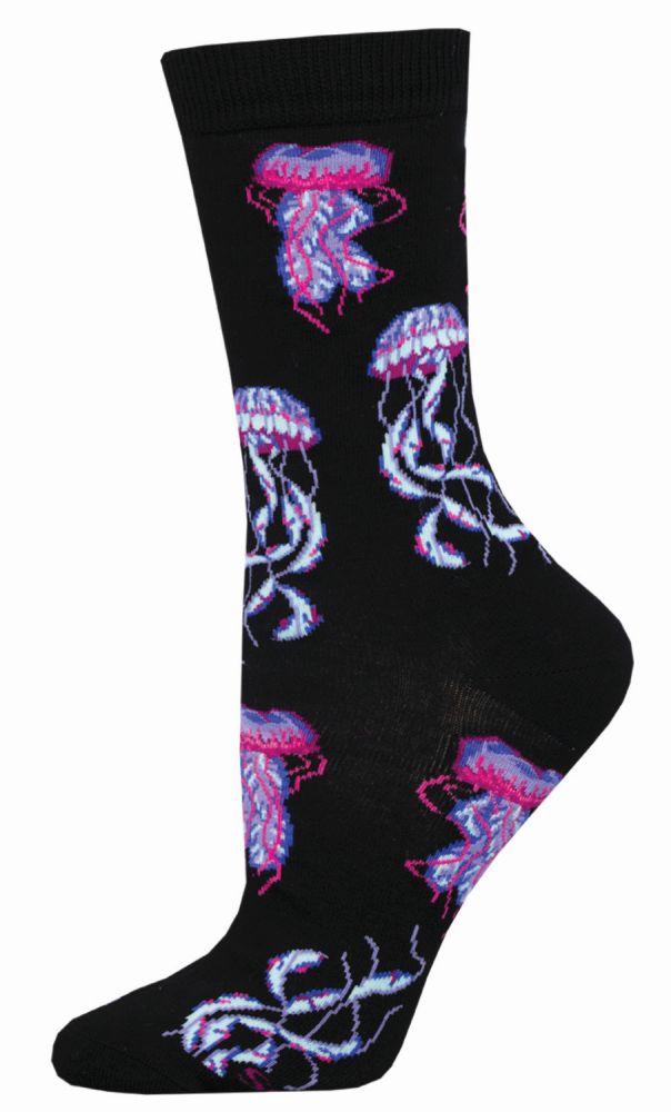 Women's Deep Sea Jellies Bamboo Crew Socks