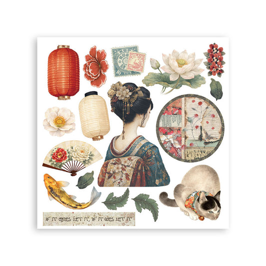 Stamperia Rub on Kit Oriental Garden