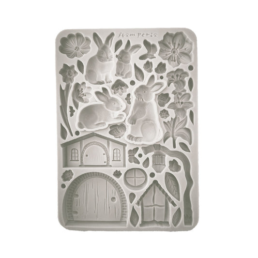 Stamperia Silicone Mould  Rabbit and Flowers