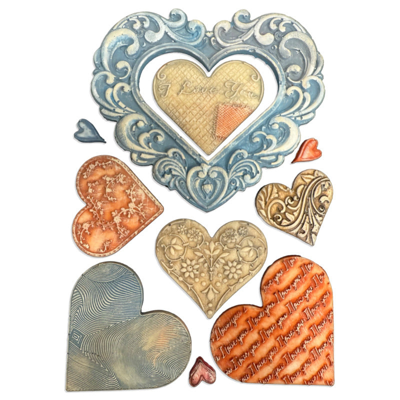 Stamperia Silicone Mould - Family Hearts