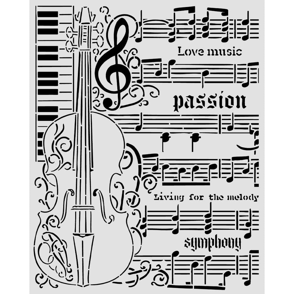 Stamperia Mix Media Stencil Violin
