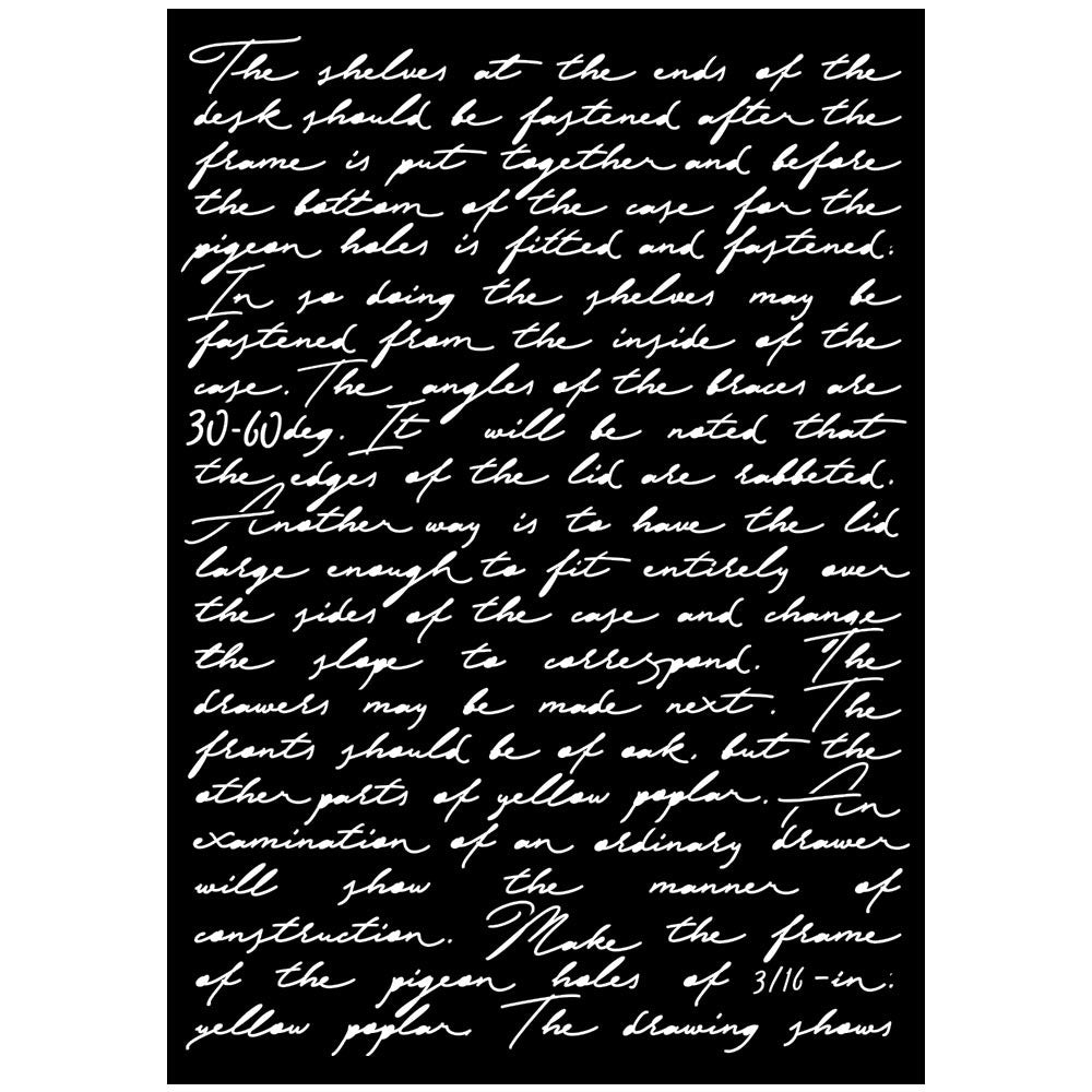 Stamperia Art Stories Media - Stencil A3 - Writings