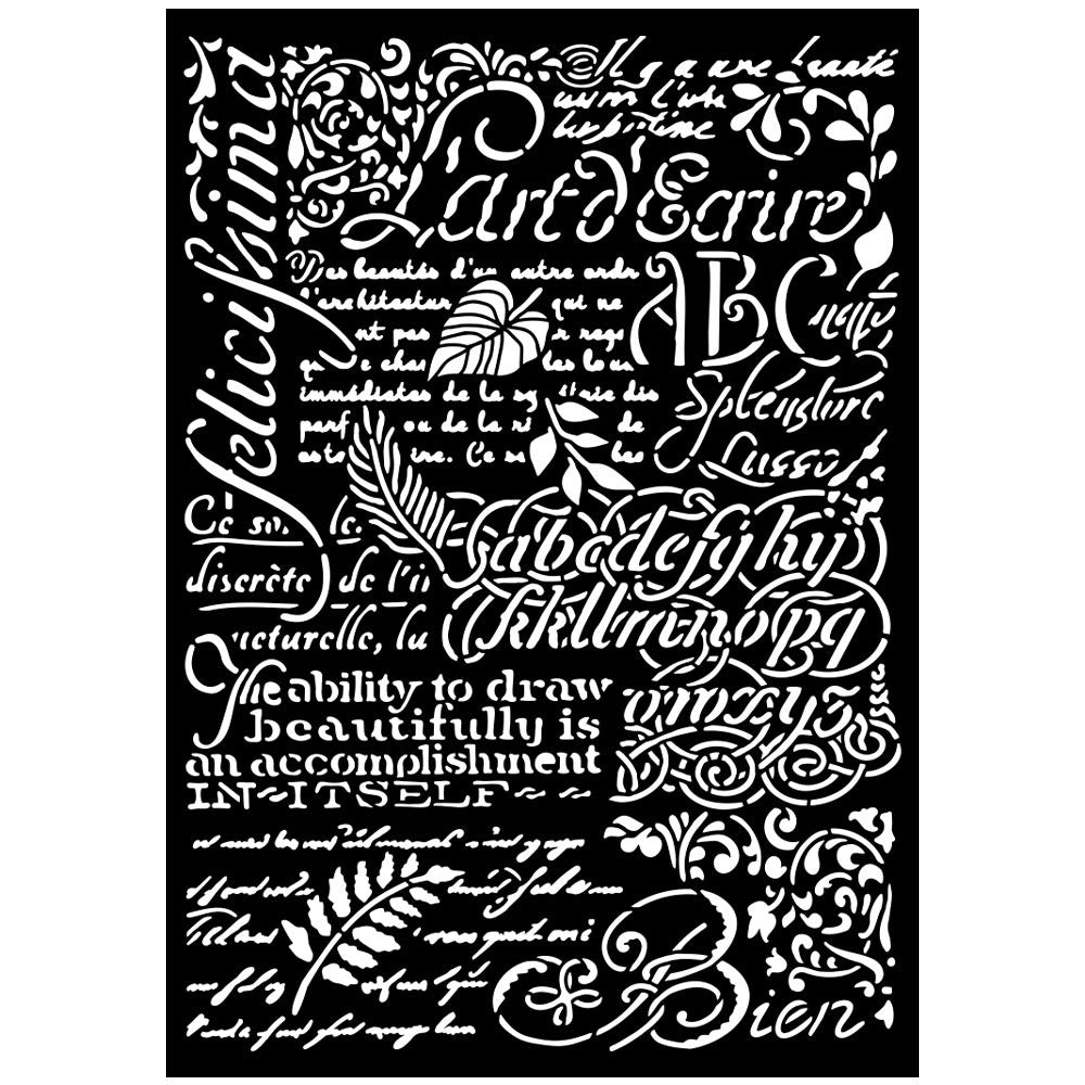 Stamperia- Art Stories - A3 Media Stencil - Writings