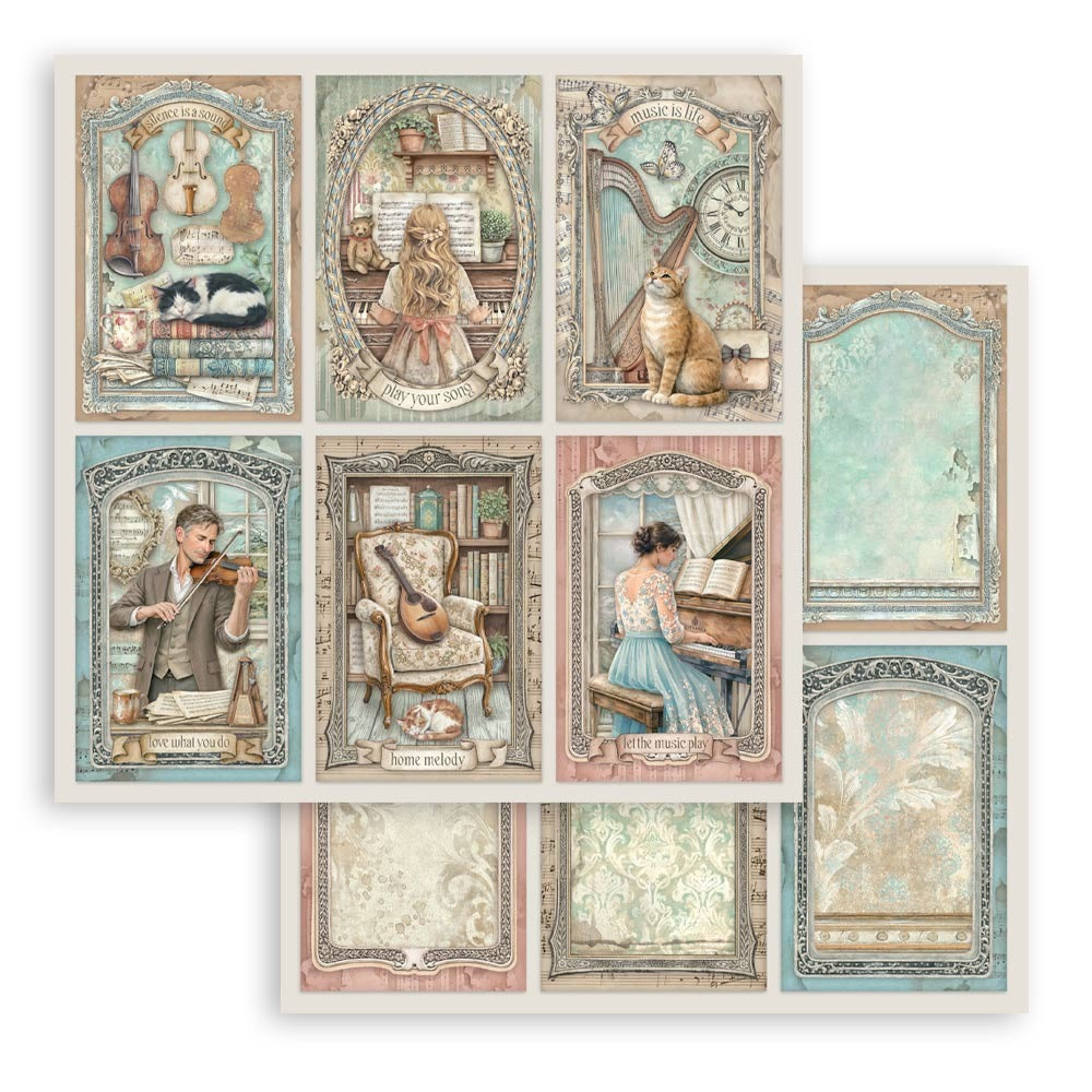 Stamperia 12x12 Patterned Paper Symphony 6 Cards