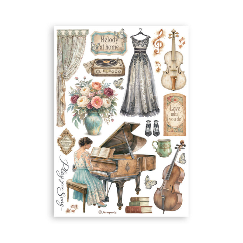 Stamperia A5 Washi Pad Symphony