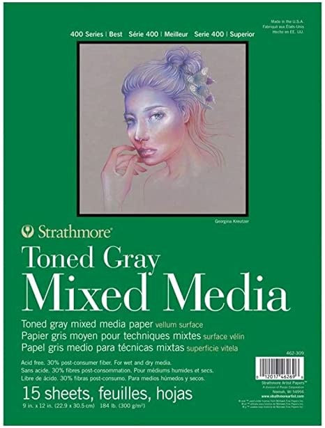 Strathmore Toned Gray Mixed Media Paper 9x12