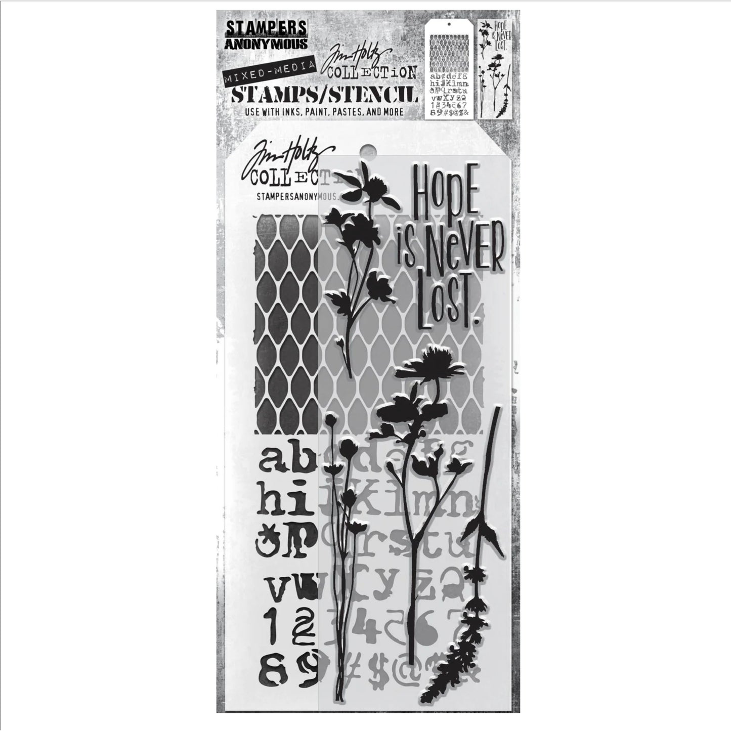 Tim Holtz Stampers Anonymous Mixed Media Stamp Stencil #21