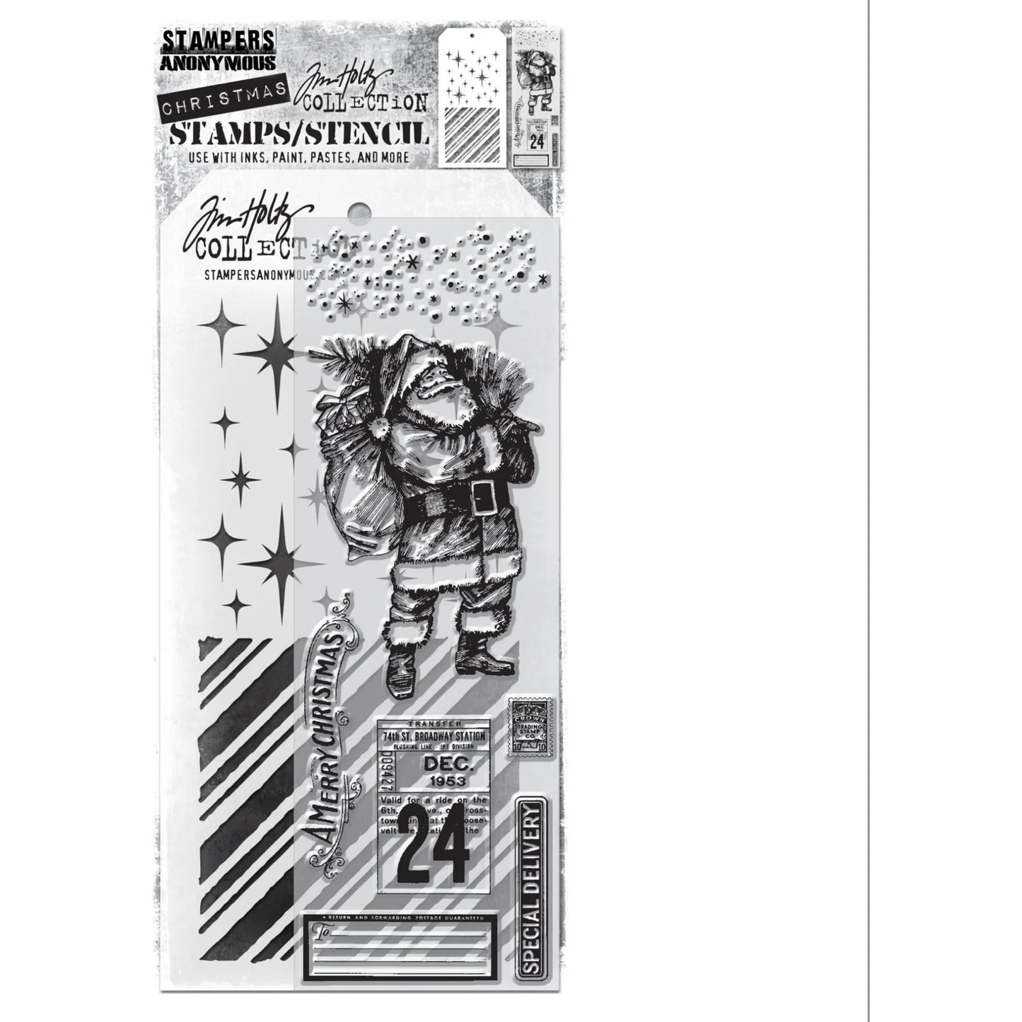 Tim Holtz & Stampers Anonymous Mixed Media - Vintage Holiday, Sparkle, and Peppermint