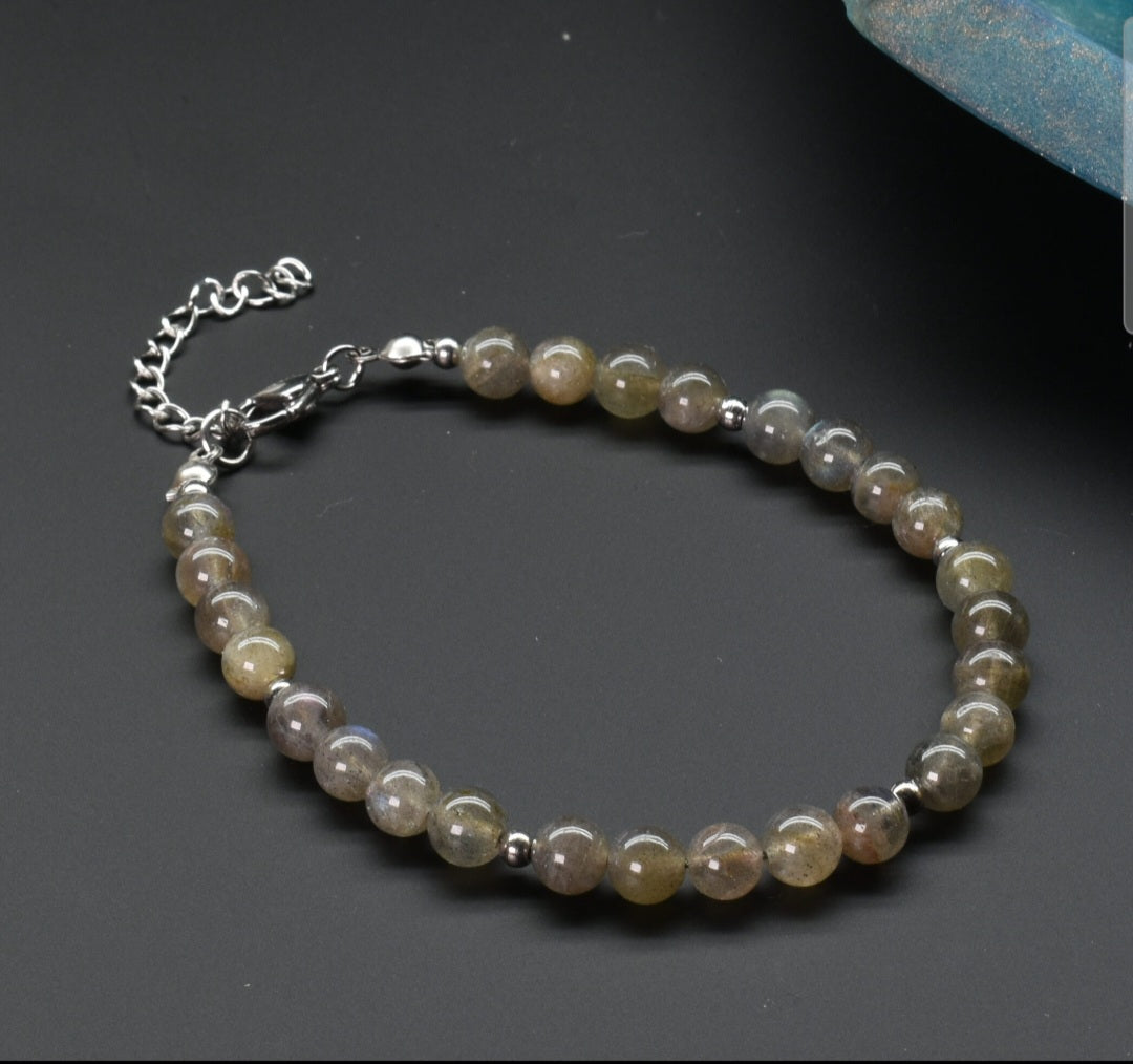 J&J Designs : Labradorite Stone Stainless Steel Bracelet