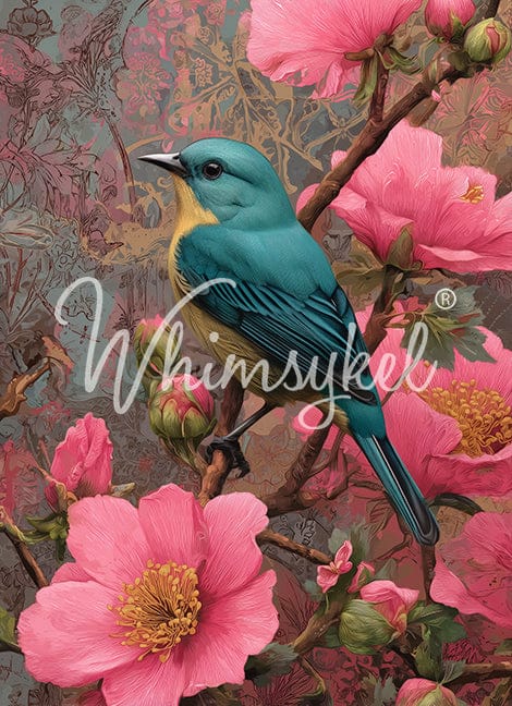 Whimsykel Designs : Decoupage Paper : Songbird Blooms 21x29"