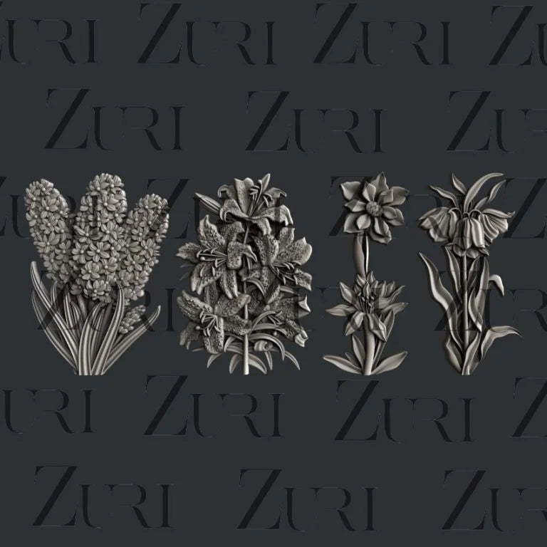 Zuri In the Garden Collection Flower Blooms Set 2