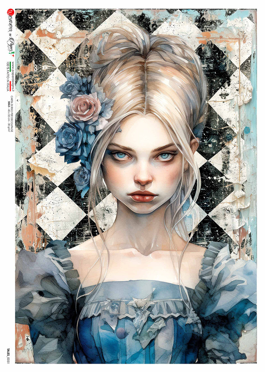 Paper Designs Dark Alice Rice Paper A3