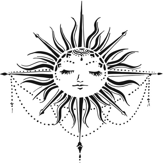 12X12 STENCIL, CELESTIAL SUN