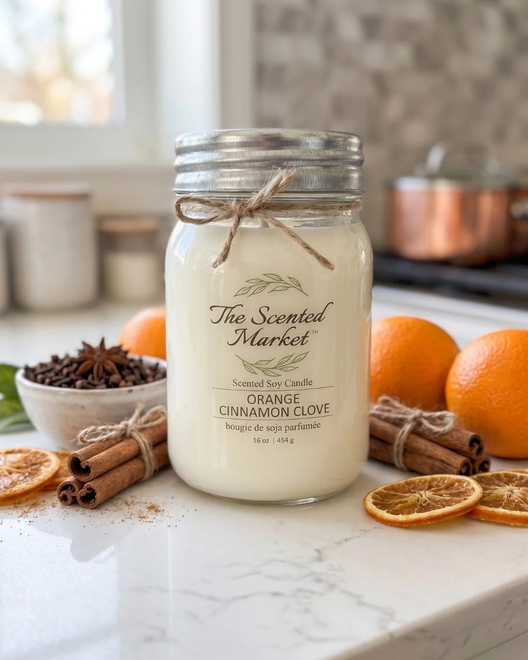 The Scent Market Orange Cinnamon Clove Soy Wax Candle 16oz