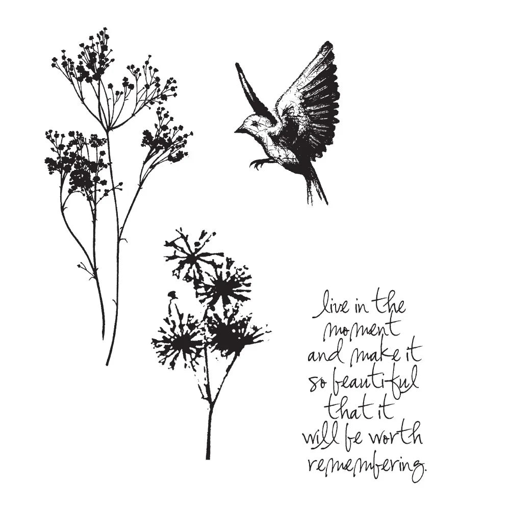 Stampers Anonymous - Tim Holtz - Cling Mounted Rubber Stamps - Nature's Moment