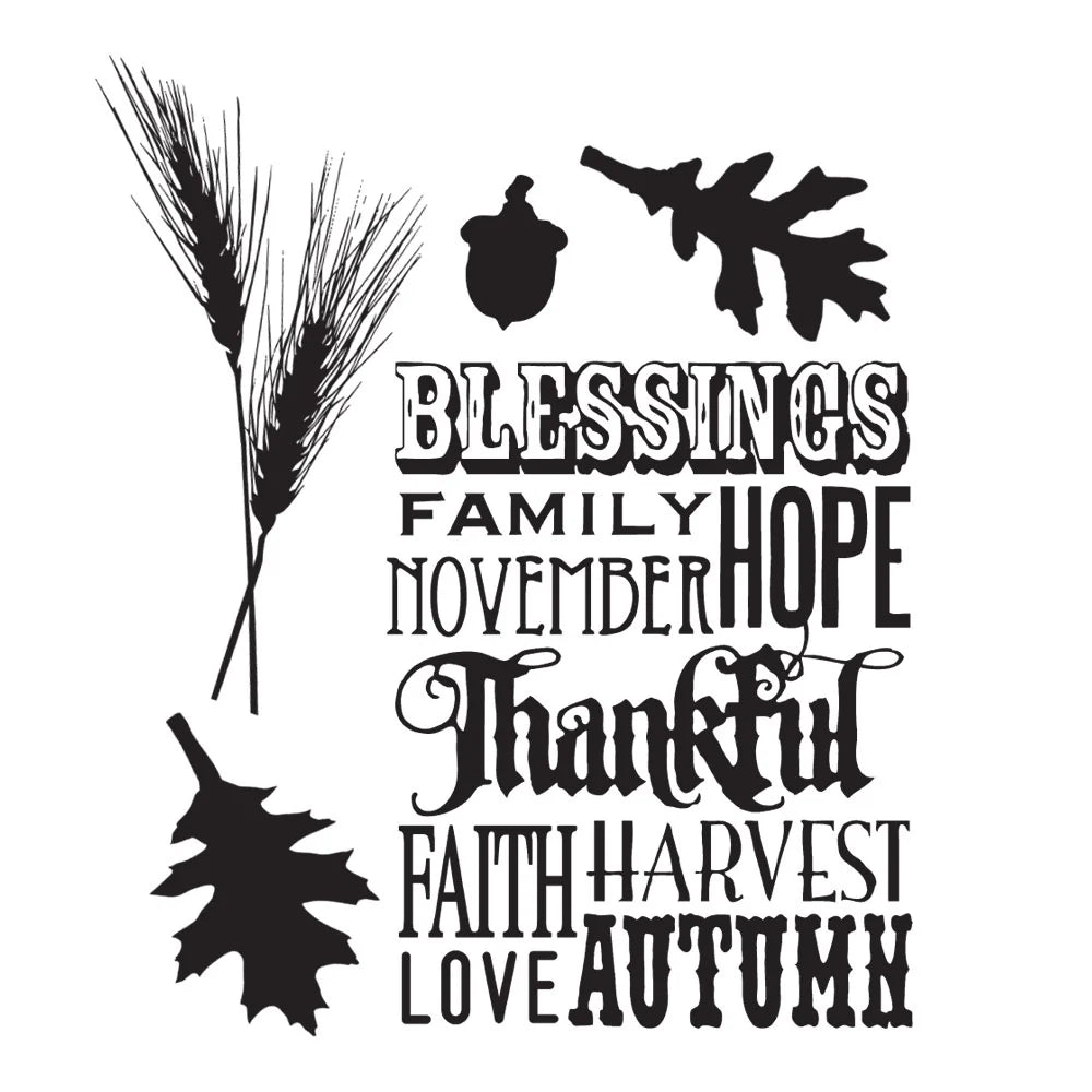Tim Holtz & Stampers Anonymous Thankful Silhouettes Stamps