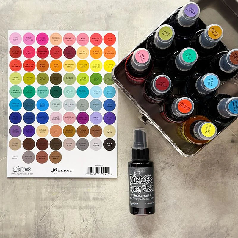 Tim Holtz & Ranger - Distress Label Small Round Sheets Black Printing
