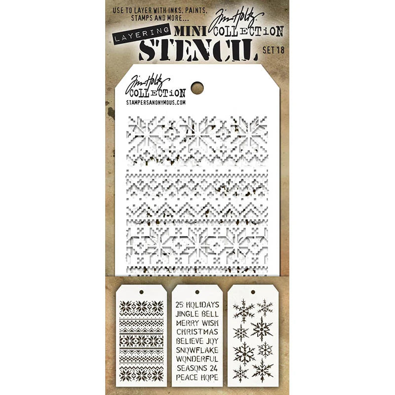 Tim Holtz & Stampers Anonymous Mini Stencil Set 18