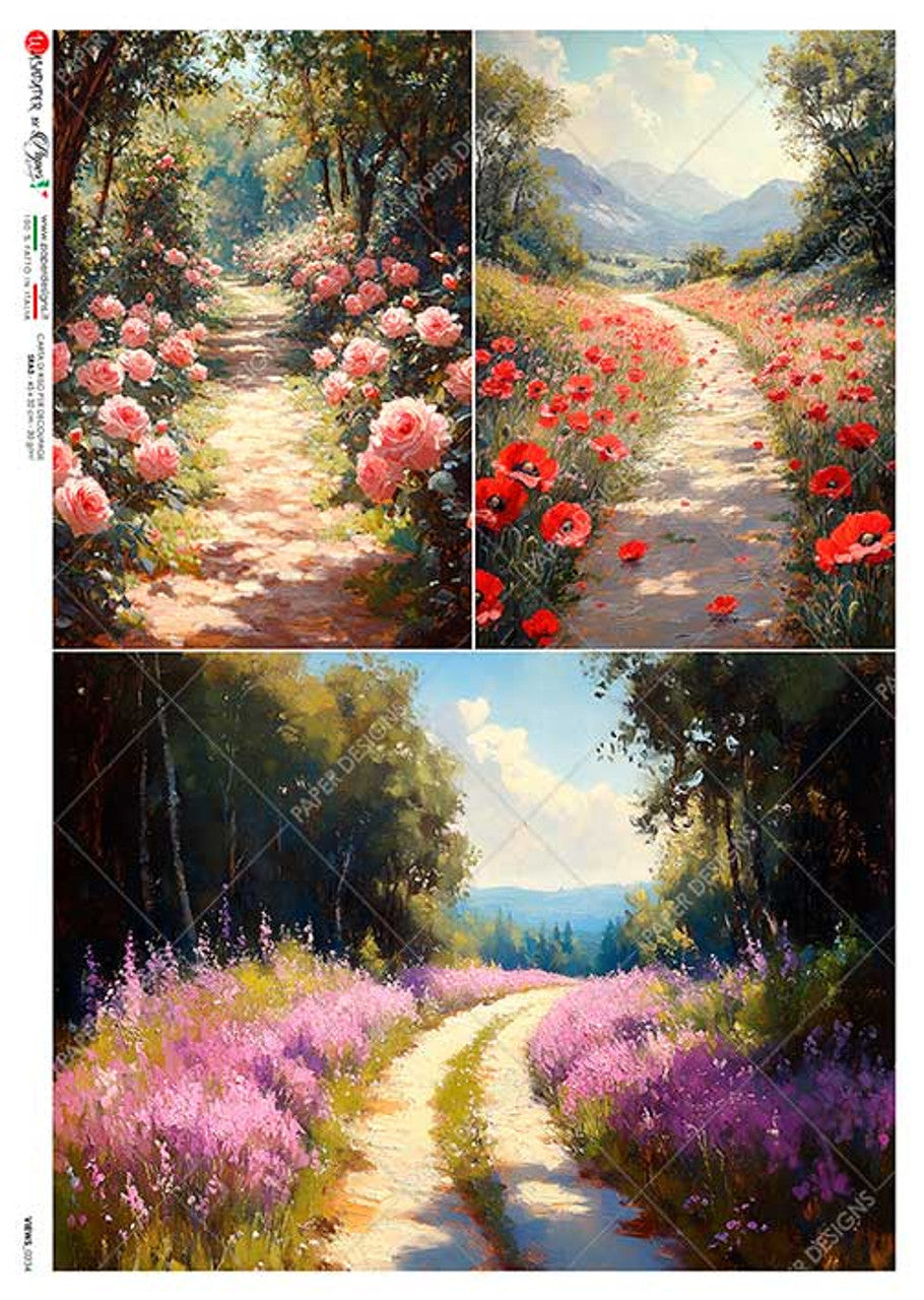 Paper Designs Three Meadow Views II Rice Paer A4