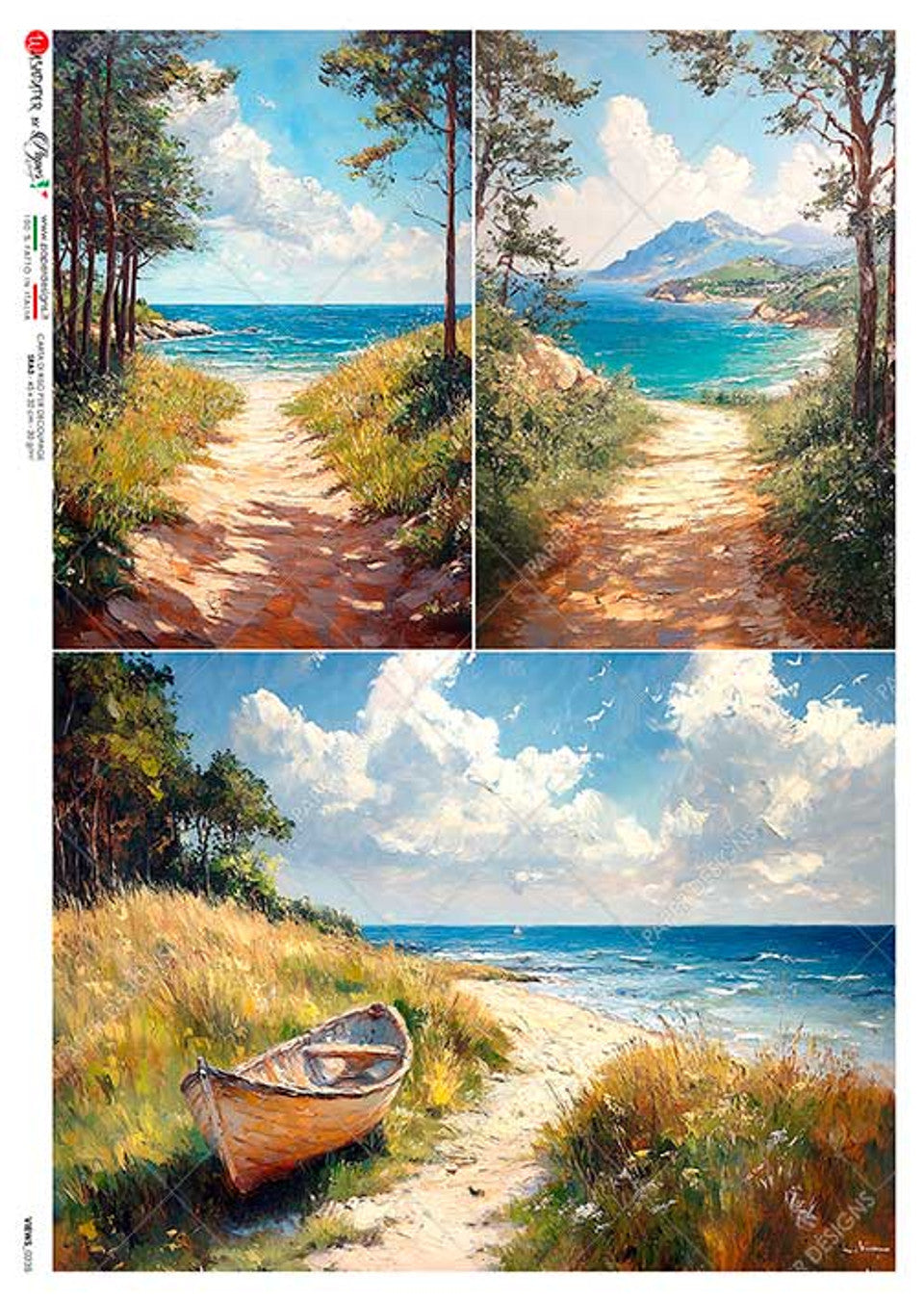 Paper Designs : Three Coastal Views Rice Paper A4