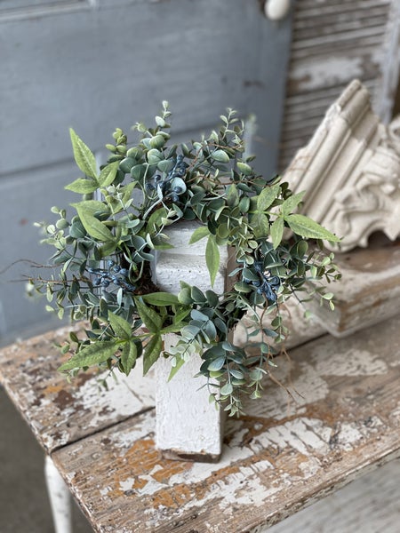 LAPIS EUCALYPTUS CANDLE RING 12"