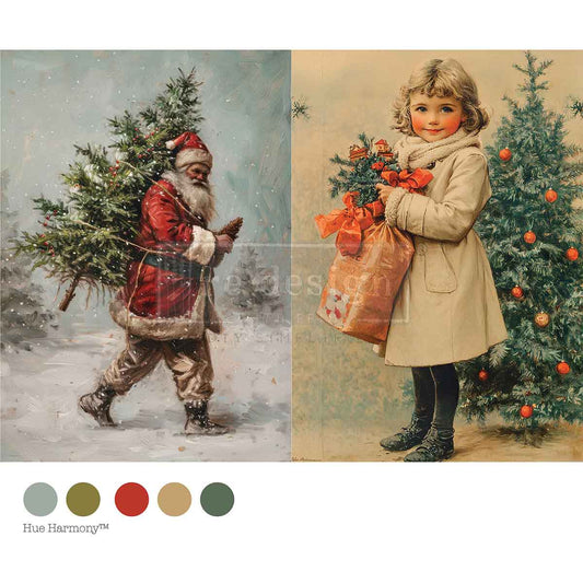 Re-Design With Prima® A4 Decoupage Fiber - Vintage Tidings 11.69x8.27"