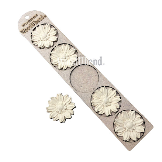 Pack 0f 5 Rounded Petal Flowers 5 x 5 cm