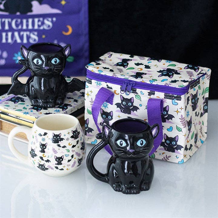 Something Different Wholesale Cute and Creepy Gothic Black Cat Halloween Mug