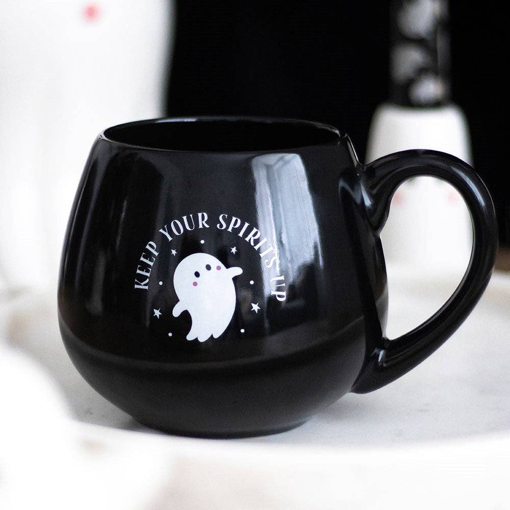 Something Different Wholesale Keep Your Spirits Up Rounded Halloween Ghost Mug