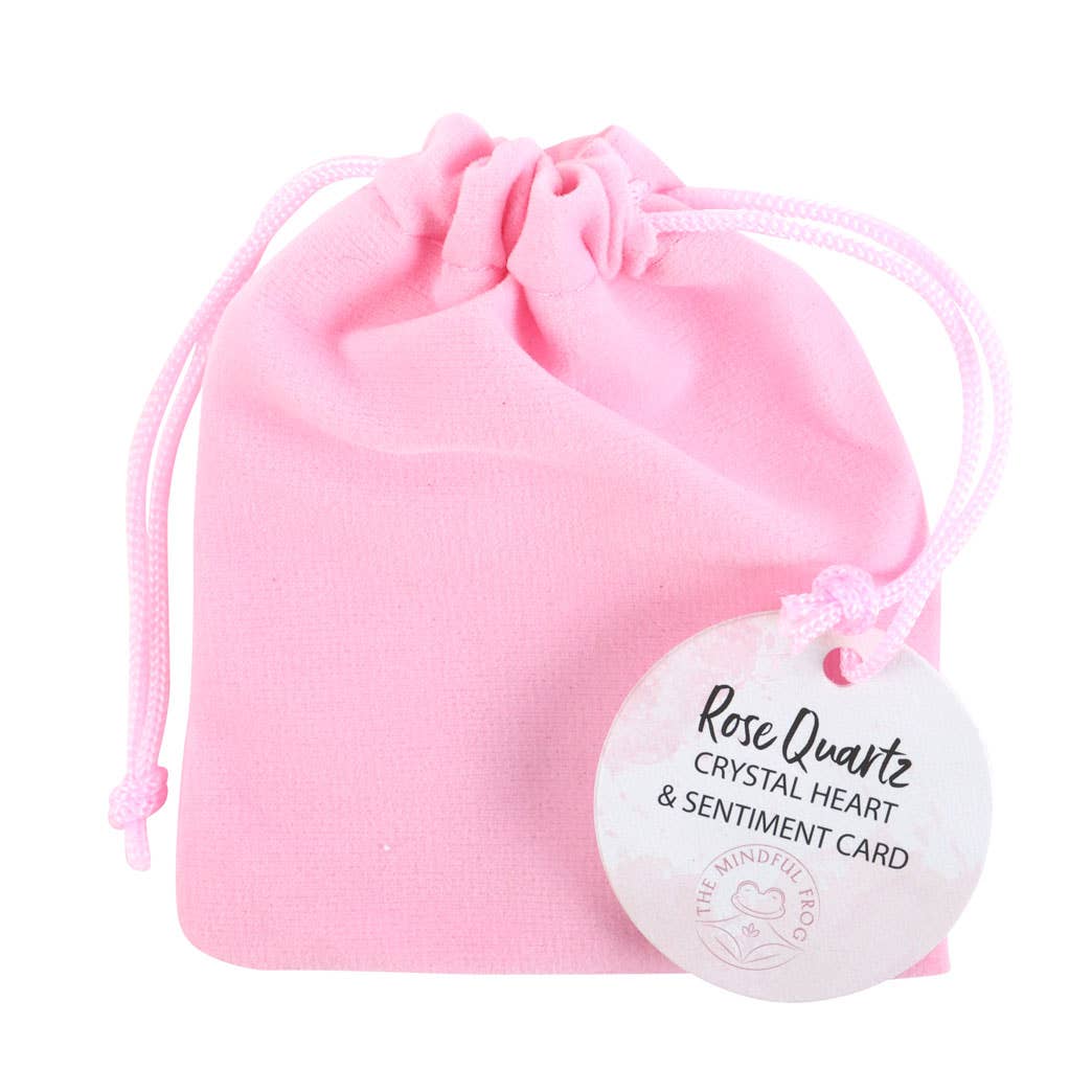 Something Different Wholesale I Love You Rose Quartz Crystal Heart in a Bag