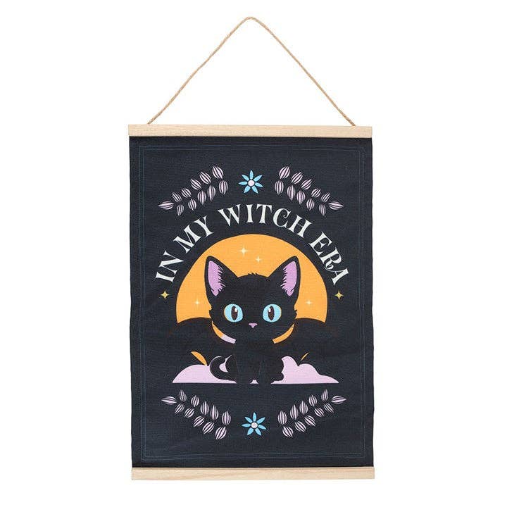 Something Different Wholesale In My Witch Era Black Bat Cat Fabric Wall Hanging