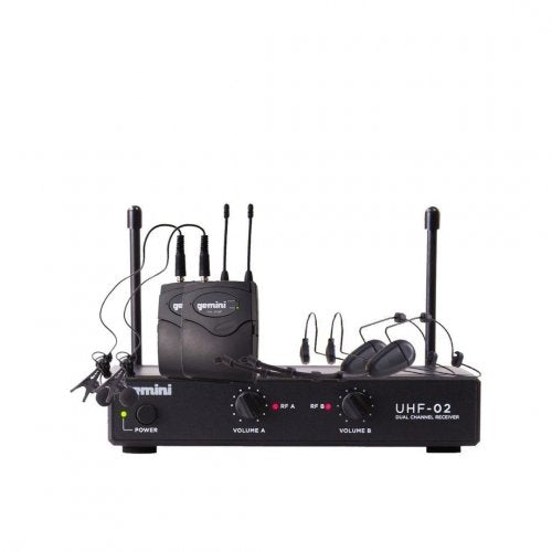 Gemini UHF-02HL Dual Headset/Lavalier Wireless System Model: UHF-02HL-S12