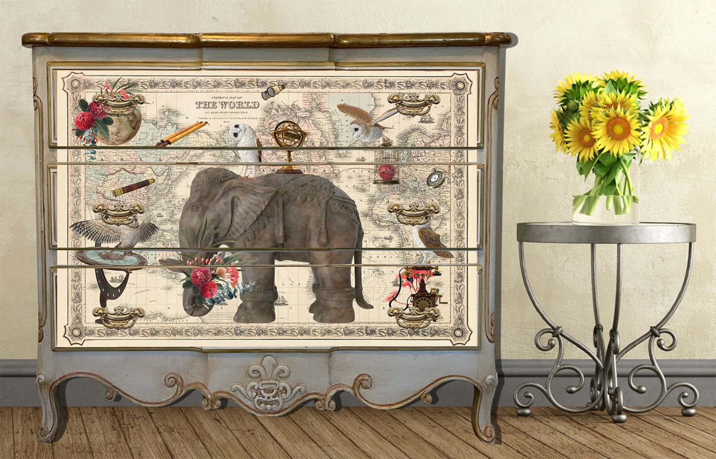 Hokus Pokus - Decor-Weave Decoupage - Around the World 33.6x23.2"