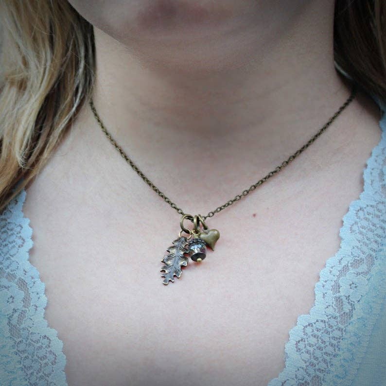Circa 1890 - Inner Strength Oak Charm Necklace