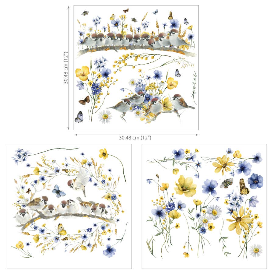Hokus Pokus - Petite Transfer - Garden Tweets 12.4x11.8"