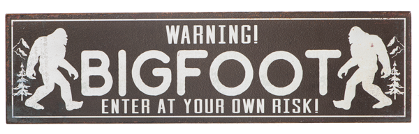Warning Bigfoot Wall Sign