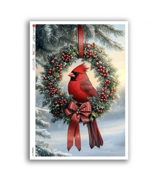 Paper Designs - Cardinal Wreath A4