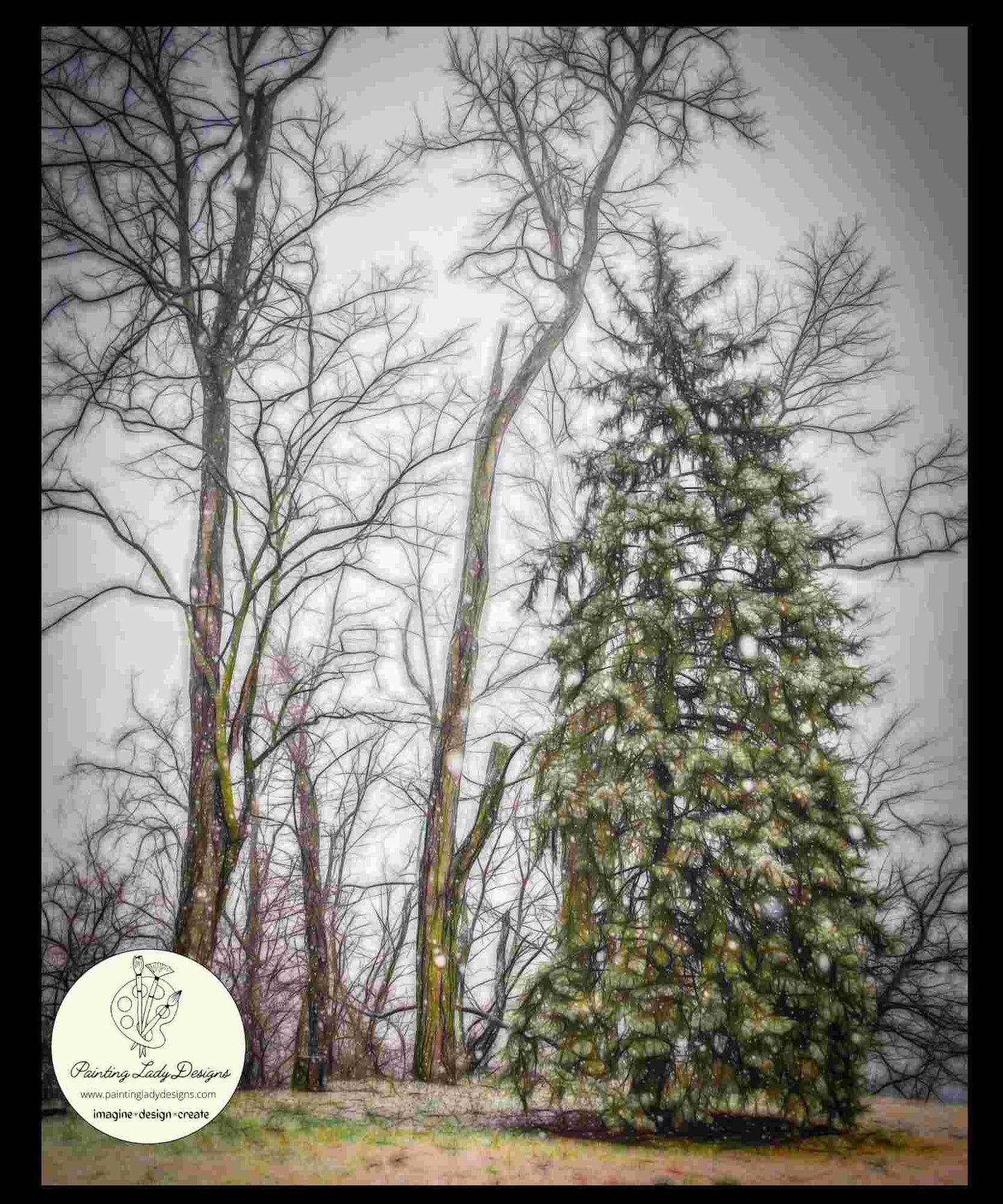 Painting Lady Designs - Pine Tree 12x18"