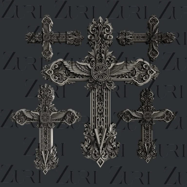 Zuri Designs Inc : Ornate Crosses Set 1