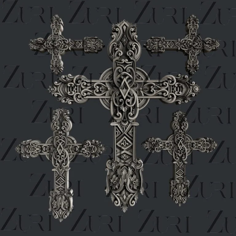 Zuri Designs - Ornate Cross Set 2 Mold