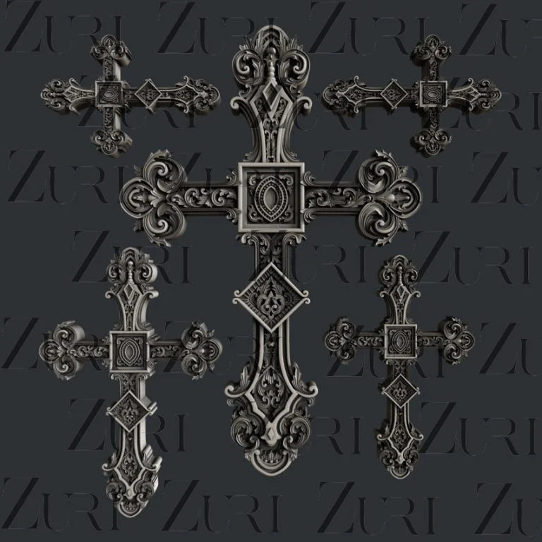 Zuri Designs Inc : Ornate Crosses Set 3