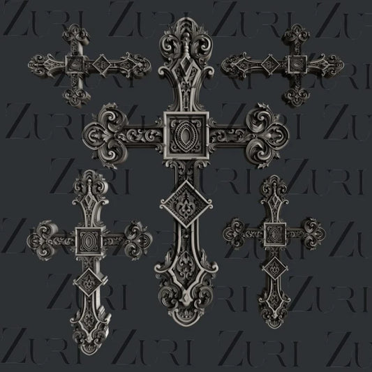 Zuri Ornate Cross Set 3